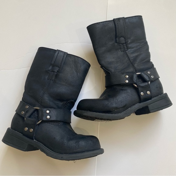 Frye & Co harness rivet black toddler riding boots EUC faux leather - Picture 4 of 10